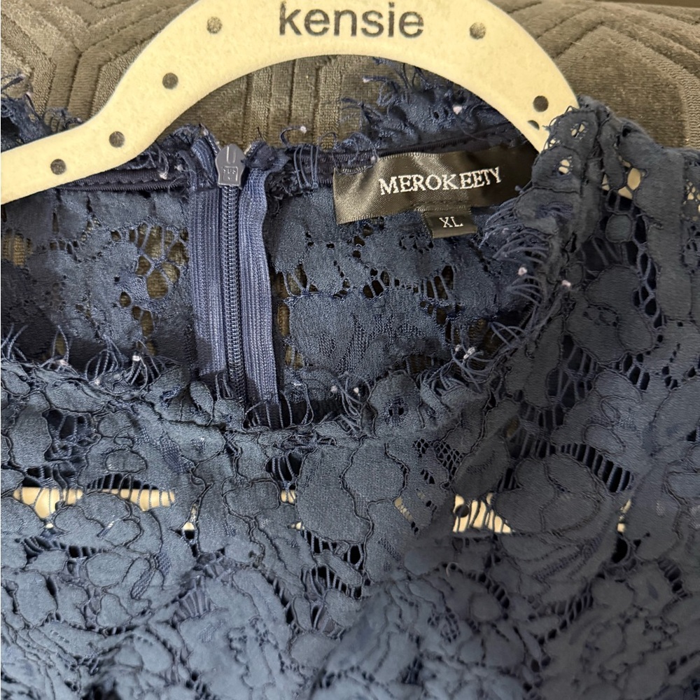 Merokeety Navy Lace Dress